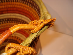 woven basket by Jill Nganjmirra handle detail