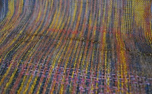 woven fabric with twill inlay