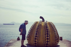 Yayoi Kusma's pumpkin on Naoshima Art island
